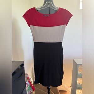 Cute red black and cream mini dress